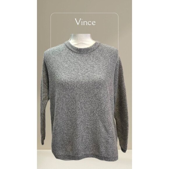 VINCE Gray Wool & Cashmere Neutral Minimalist Crew Neck Sweater Size XS - Picture 1 of 8